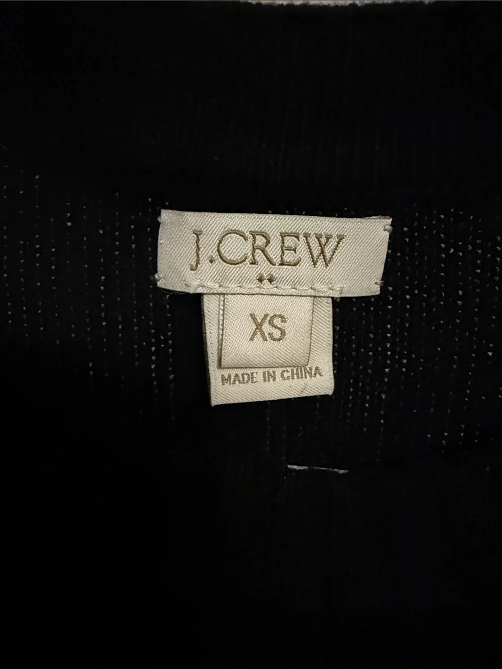 J. Crew Black Crewneck Sweater with Gold Zip Accents